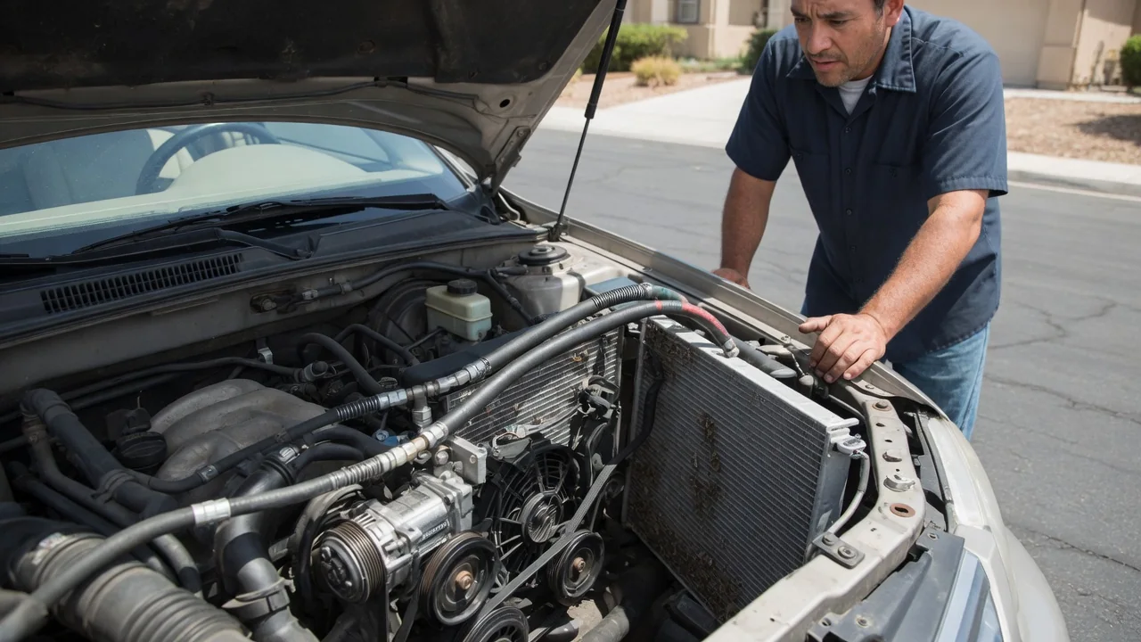 Automotive scene illustrating Why Does Car AC Lose Cooling at Idle