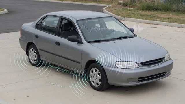Parked car with visual callouts showing possible sources of a high-pitched noise