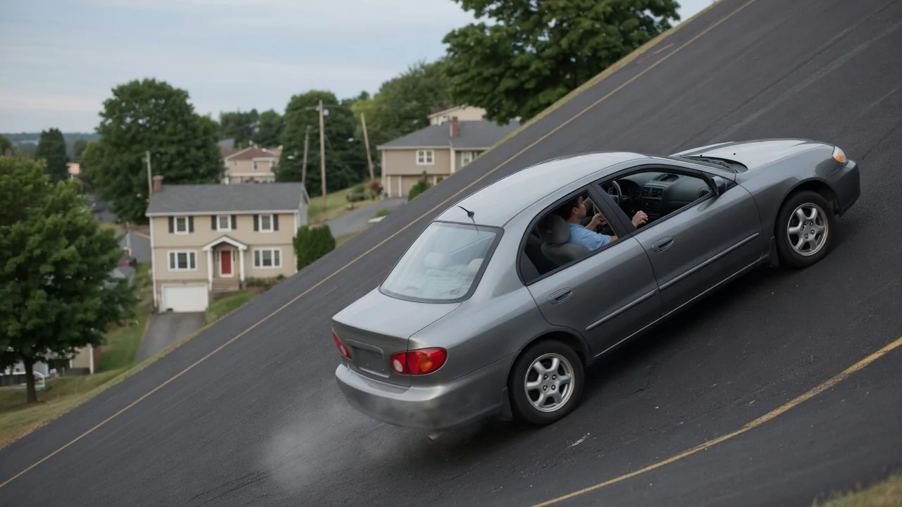 Automotive scene illustrating Why Does an Engine Rev Higher Going Uphill