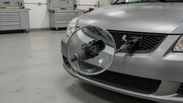 Illustration of an ambient air temperature sensor near a vehicle’s front grille