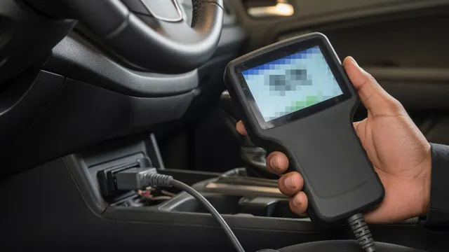 Scan tool plugged into a car's OBD-II port showing a list of B0 body diagnostic trouble codes