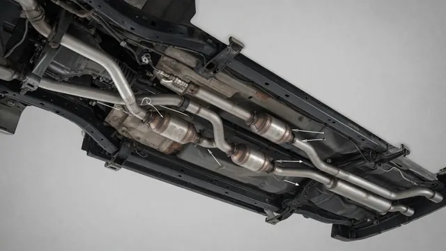 Diagram of oxygen sensor positions along a truck exhaust, with upstream and downstream locations labeled