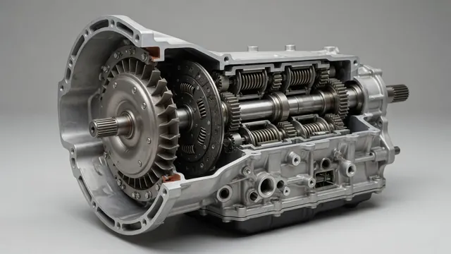 Automatic transmission cutaway showing the torque converter and its internal clutch