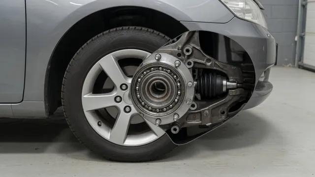 Illustration of the front wheel hub and bearing location on a Nissan Altima