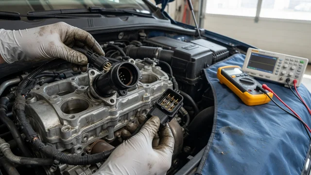Oil Pressure Control Valve Activation: Line Disconnection and Static Diagnosis (VW)
