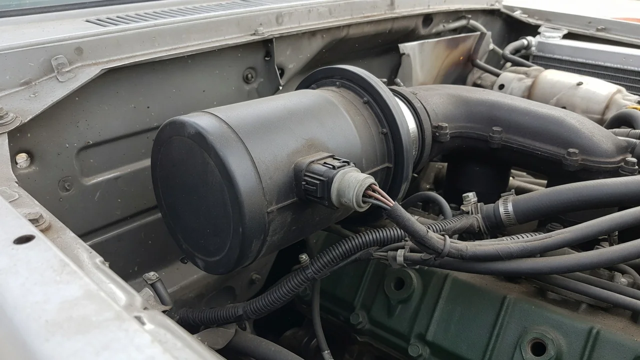 Diesel intake air heater housing with an electrical connector and nearby wiring