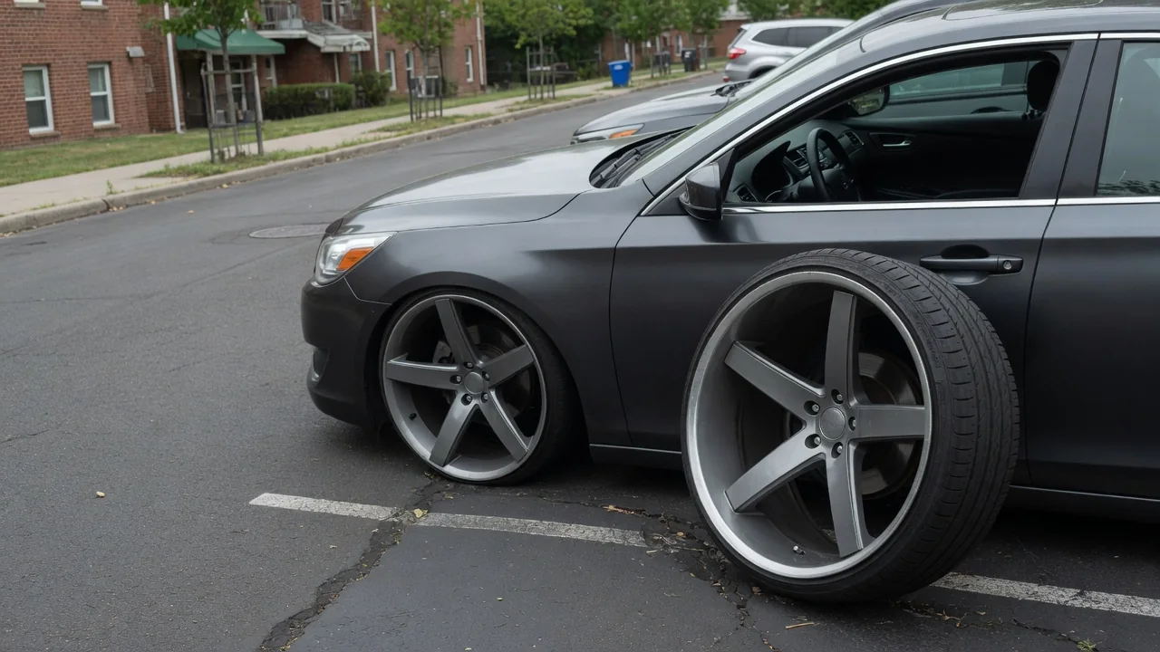 Automotive scene illustrating Why Do Large Wheels Change Parking Feel