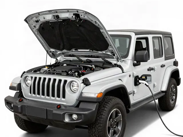 Jeep engine bay with a flashlight and vehicle identification notes prepared for an EGR inspection