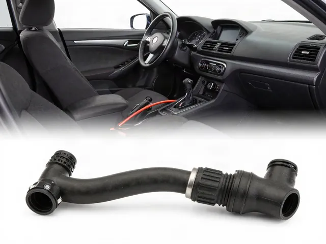 PCV hose assembly with a molded elbow and connector beside its engine connection