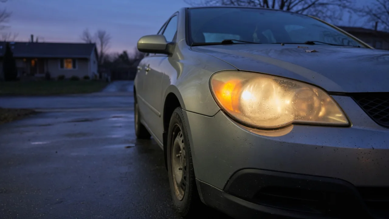 Automotive scene illustrating Why Do Headlights Look Dim Through Cloudy Lenses