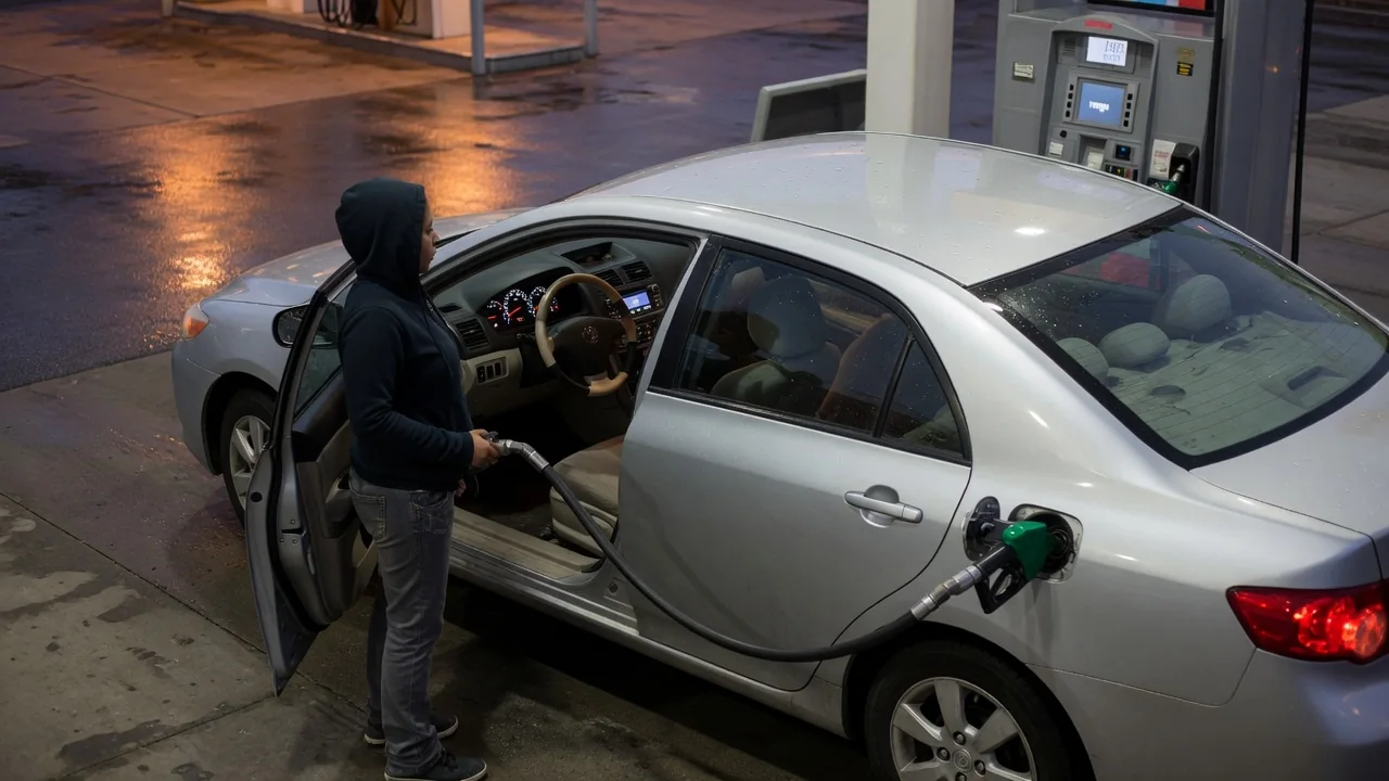 Automotive scene illustrating Why Does a Car's Range Estimate Jump After Refueling