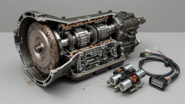 Automatic transmission cutaway showing the torque converter and clutch assembly
