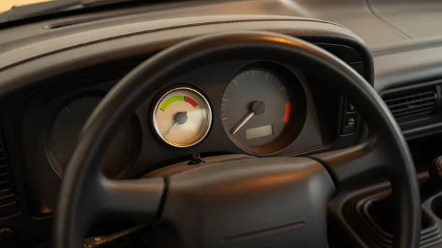 Duramax instrument cluster with the oil pressure gauge visible while the truck is parked