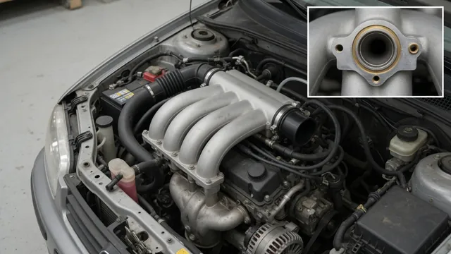 Illustration identifying the intake manifold and crankcase ventilation path on a 2.4 Ecotec engine