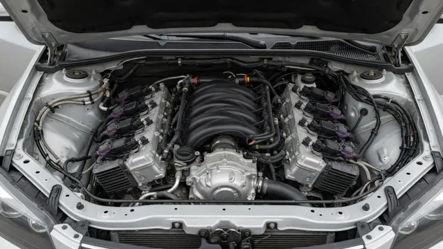 Subaru boxer engine illustration showing ignition coils near the sides of the cylinder heads