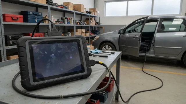 Diagnostic scan tool displaying P1511 beside a vehicle dashboard