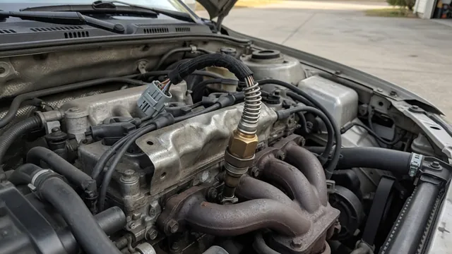 Air/fuel sensor wiring and connector near a vehicle exhaust manifold