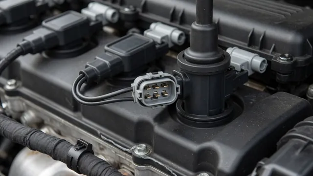 Ignition coil and electrical connector in an engine bay with the engine off