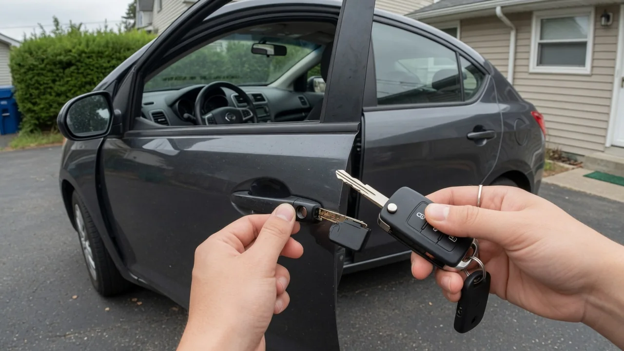 Automotive scene illustrating Why Does a Key Fob Need a Mechanical Backup Key