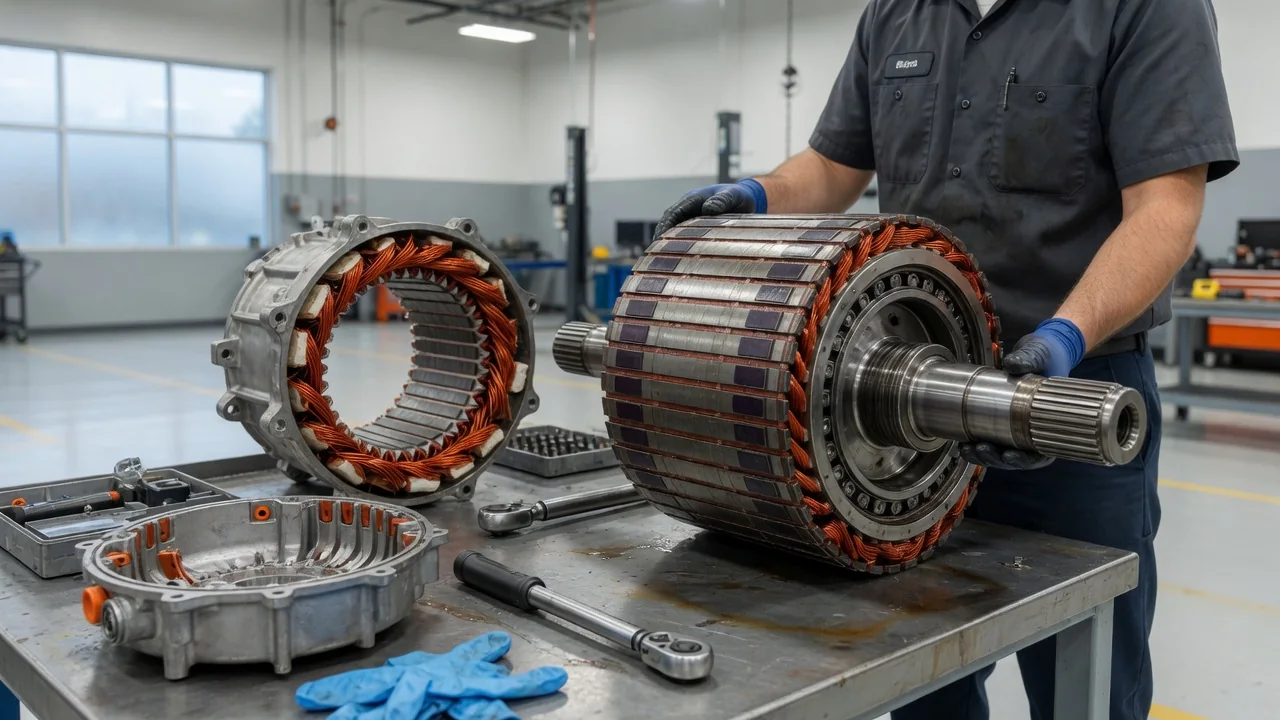 What Is a Rotor in an EV Motor? Rotation, Magnets, Induction and Bearings