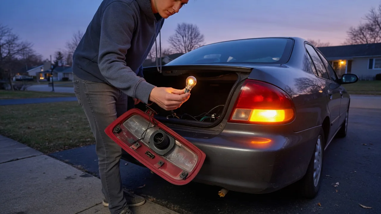 Automotive scene illustrating Why Do Turn Signals Flash Faster When a Bulb Fails