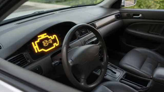 Illustration of a Chevy Traverse dashboard with an illuminated check engine symbol