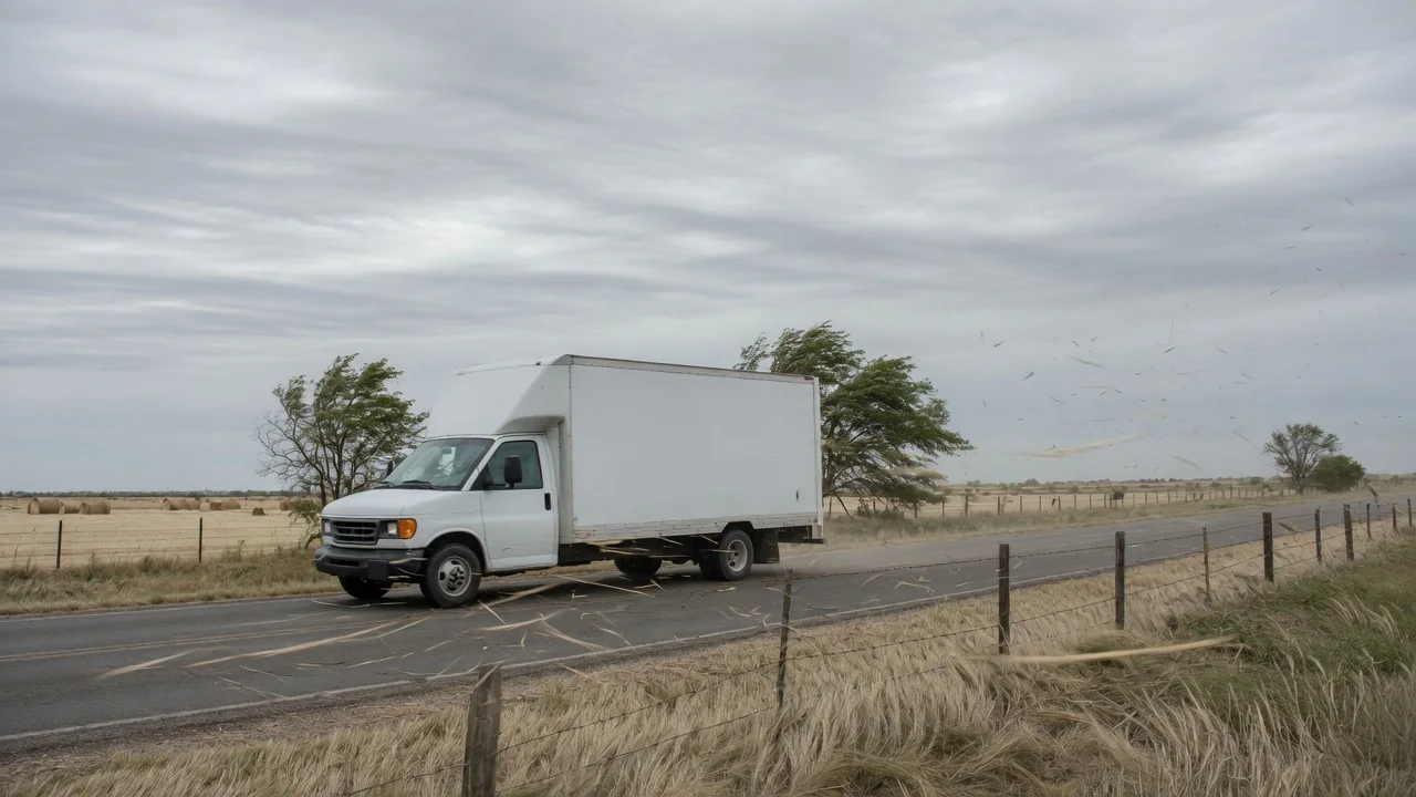 Automotive scene illustrating Why Does Wind Push a Tall Vehicle Sideways