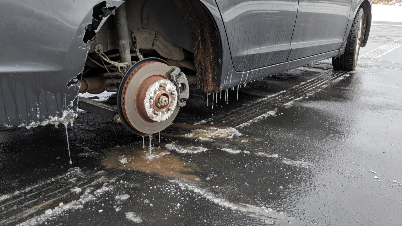Automotive scene illustrating Why Does Road Salt Collect Under a Car