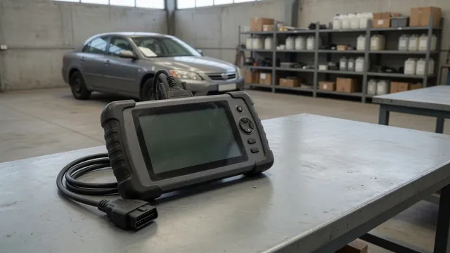 Diagnostic scan tool displaying P1715 beside a vehicle dashboard