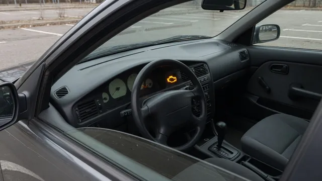 Illustration of an illuminated check engine symbol beside a Hyundai parked safely with its engine off