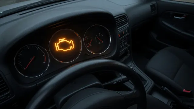 Illustration of a Honda Odyssey dashboard with an illuminated amber check engine symbol
