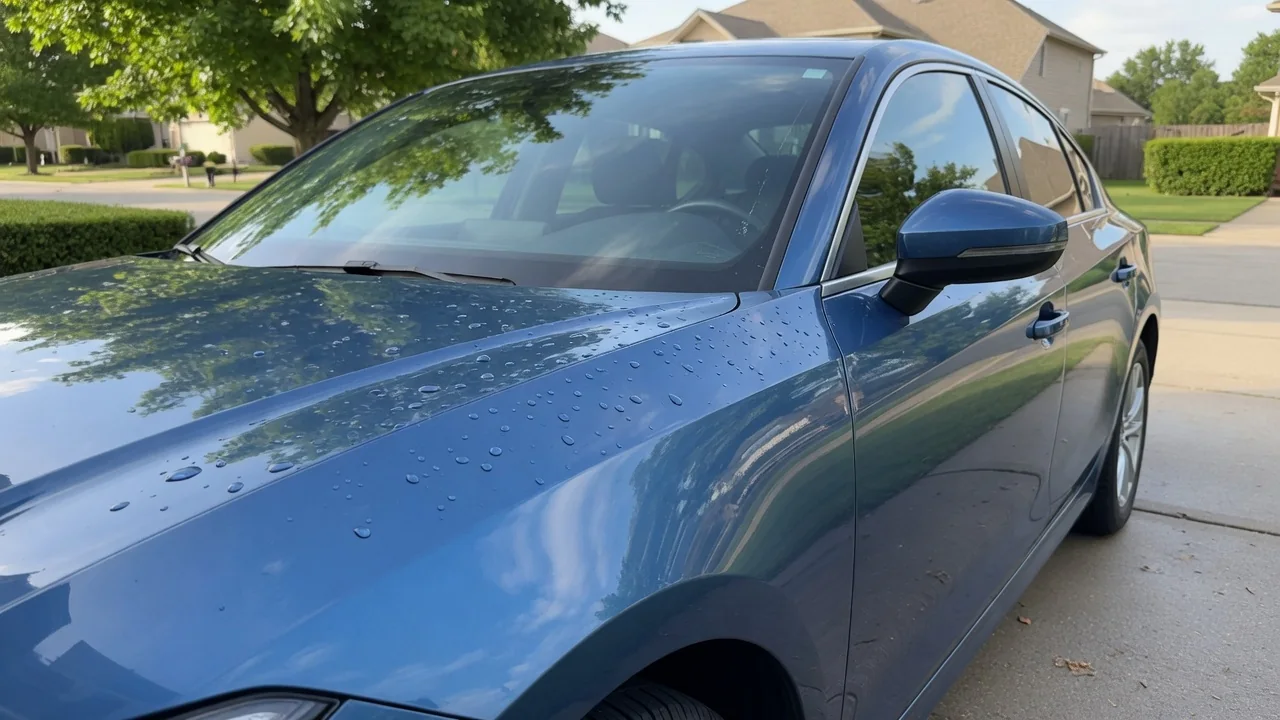 Automotive scene illustrating Why Does Car Paint Have a Clear Coat