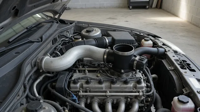 Nissan engine bay illustration highlighting the electronic throttle body and intake duct