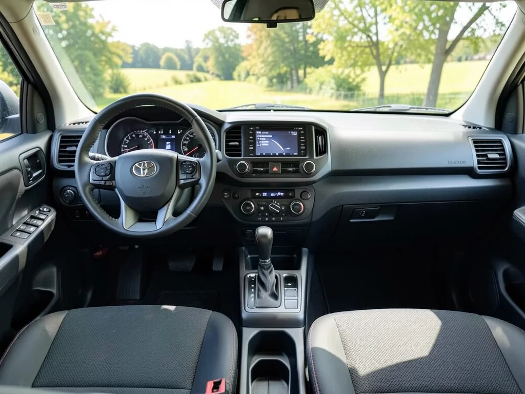 Toyota Tacoma interior showing a manual gearshift and three pedals