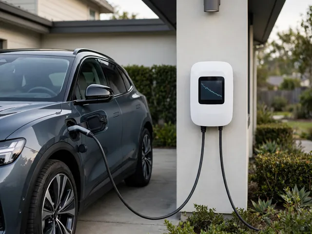 Electric vehicle charging beside an illustration of battery capacity gradually declining over time