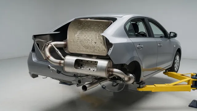 Illustration of an oxygen sensor connected to a Toyota Corolla exhaust system