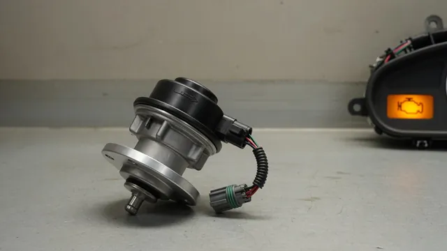 Illustration of an EGR valve and sensor connector with a dashboard check engine light inset