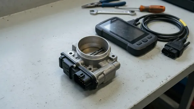 Electronic throttle body and diagnostic scan tool in an automotive service bay