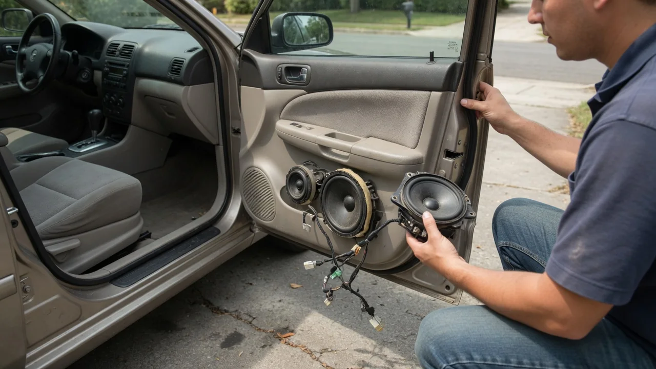 Automotive scene illustrating Why Does One Car Speaker Sound Quieter Than the Others