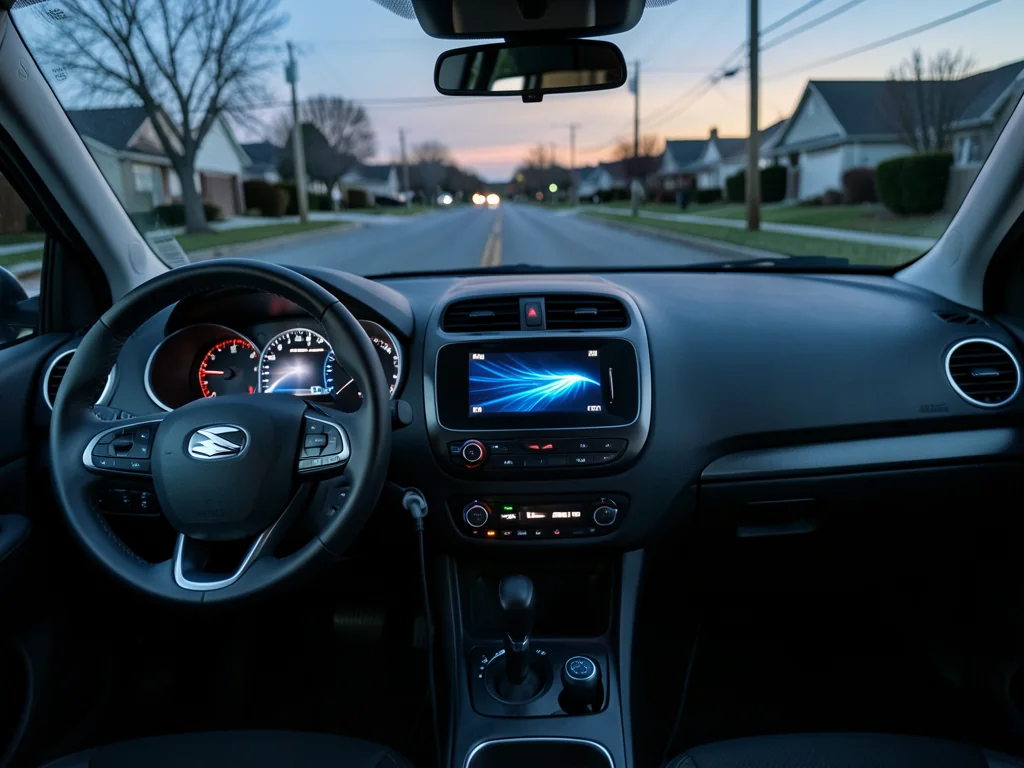 Electric car dashboard showing energy flowing back to the battery during regenerative braking