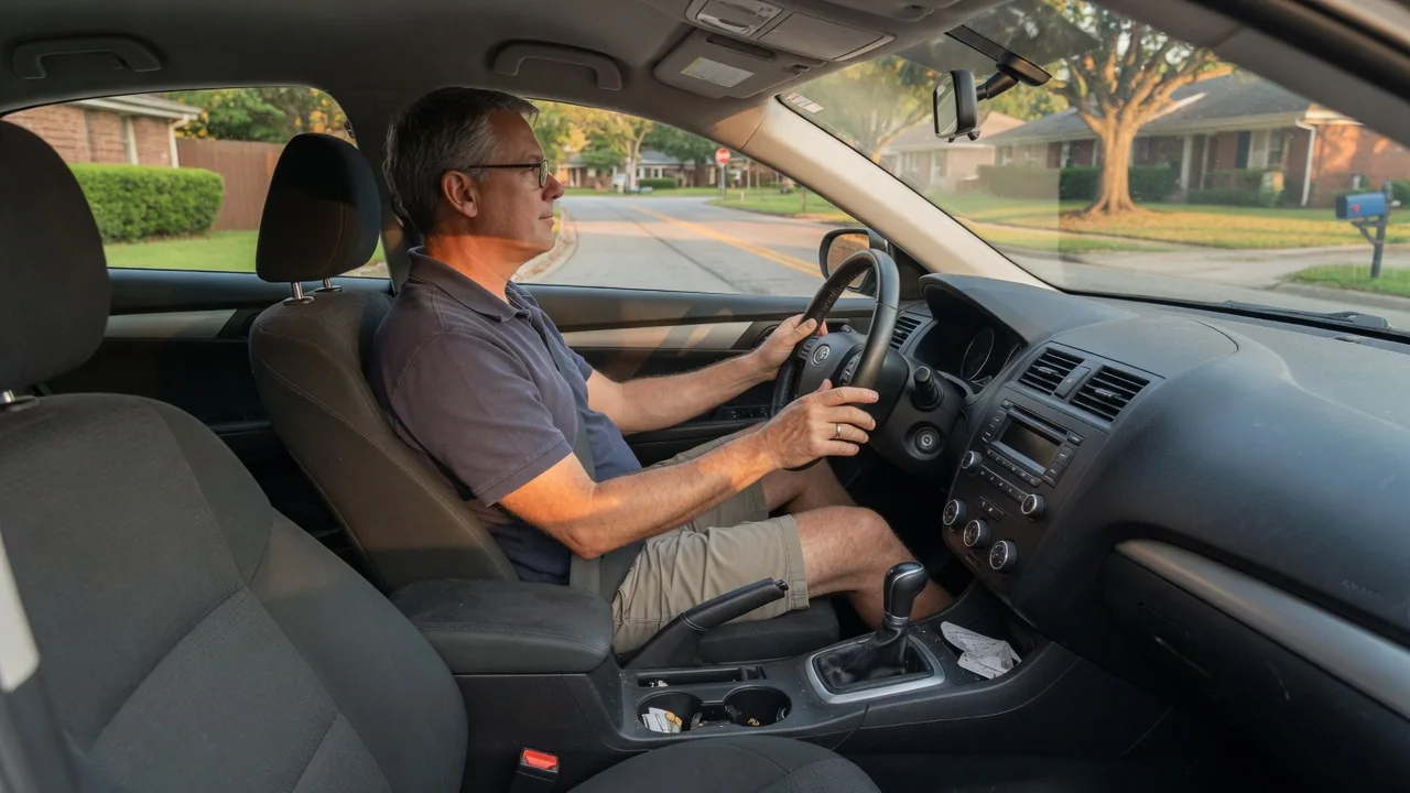 Automotive scene illustrating Why Does a Steering Wheel Return Toward Center