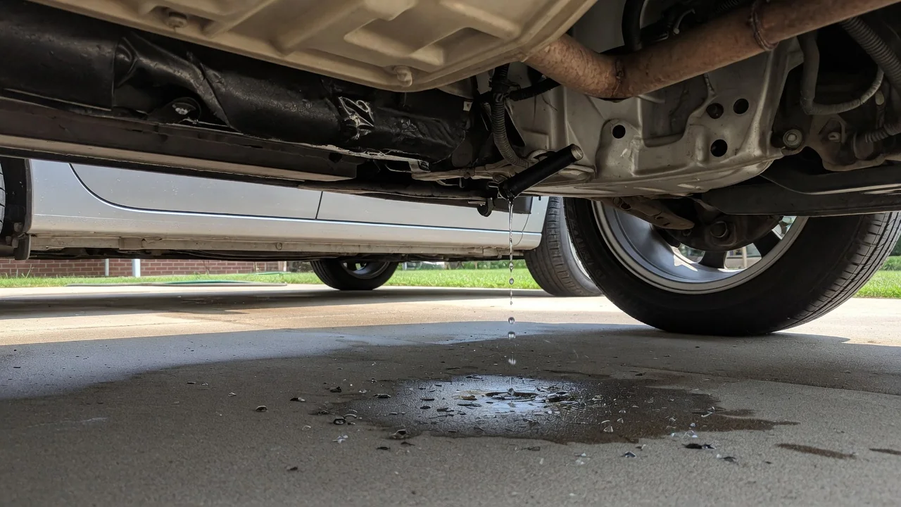 Automotive scene illustrating Why Does Car AC Drip Water Underneath