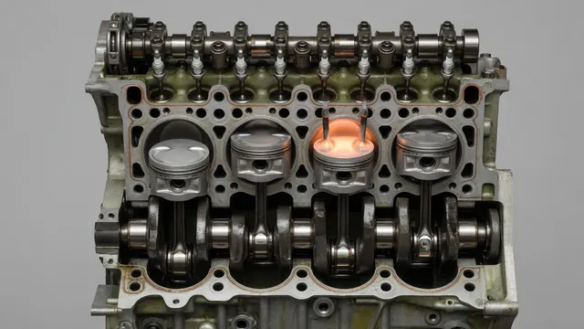Illustration of a four-cylinder engine with one cylinder producing an uneven combustion event