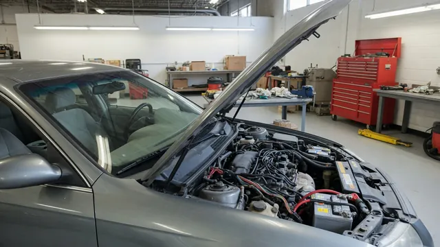 Mazda RX-8 engine bay with ignition components shown during a stationary inspection