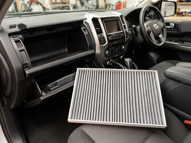 Cabin air filter and glove compartment area for a Silverado and Sierra maintenance guide