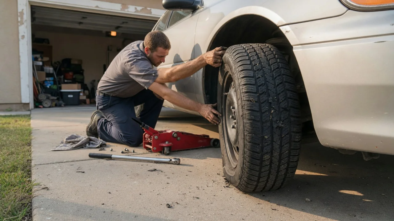 Automotive scene illustrating Why Do Tires Wear More on One Edge