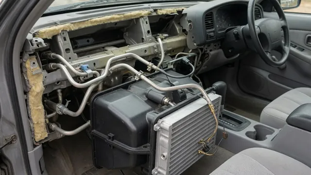 Vehicle A/C refrigerant line sensor and evaporator temperature sensor locations shown schematically