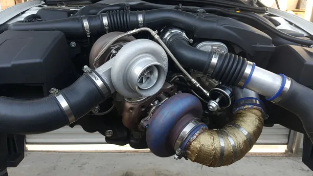 Turbocharger and connected intake hoses in a parked vehicle with the engine off