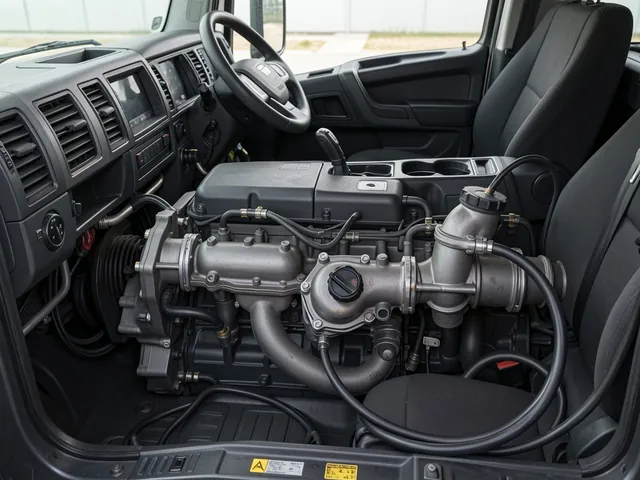 Illustration of a heavy-duty diesel engine with EGR valve and actuator areas highlighted