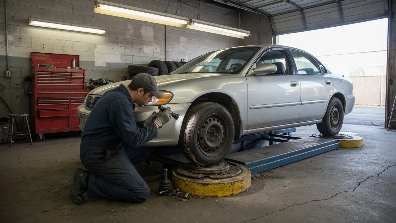 Automotive scene illustrating Why Does Wheel Alignment Change Over Time